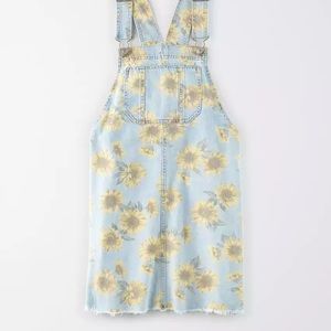 American Eagle Denim Overall Sunflower Dress size small